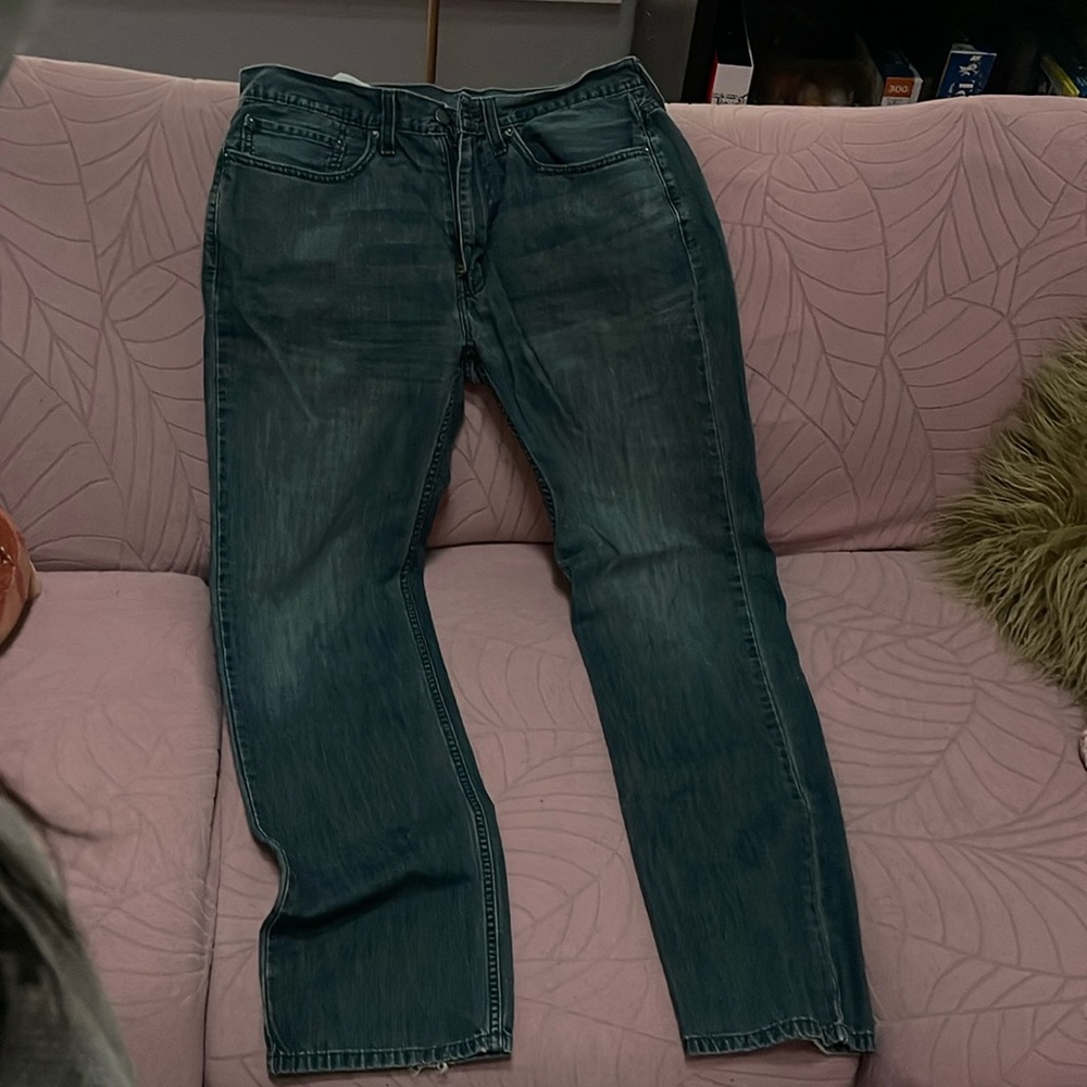 Light gray/blue straight Levi Jeans, size 34x34